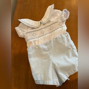 Blue and white boys outfit